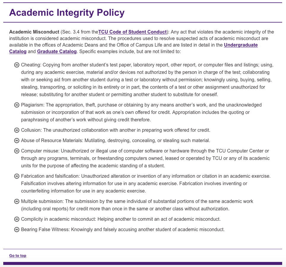Academic Integrity Policy Preview