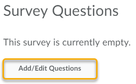 Add Edit Questions to Survey