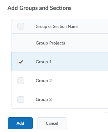 Add groups and sections