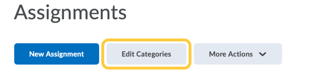 Assignments Edit Categories
