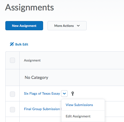 Assignments View Submissions