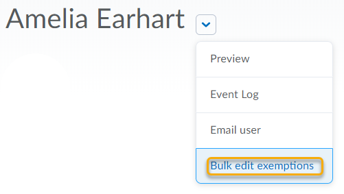 Bulk Edit Exemptions from Preview Student page