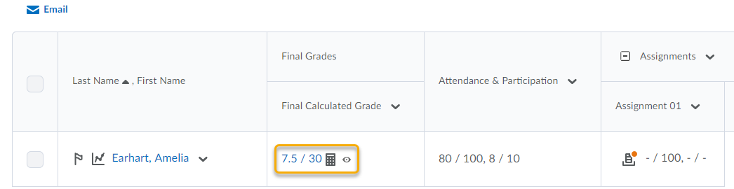 Calculate Final Calculated Grades