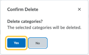 Confirm Assignment Category Delete