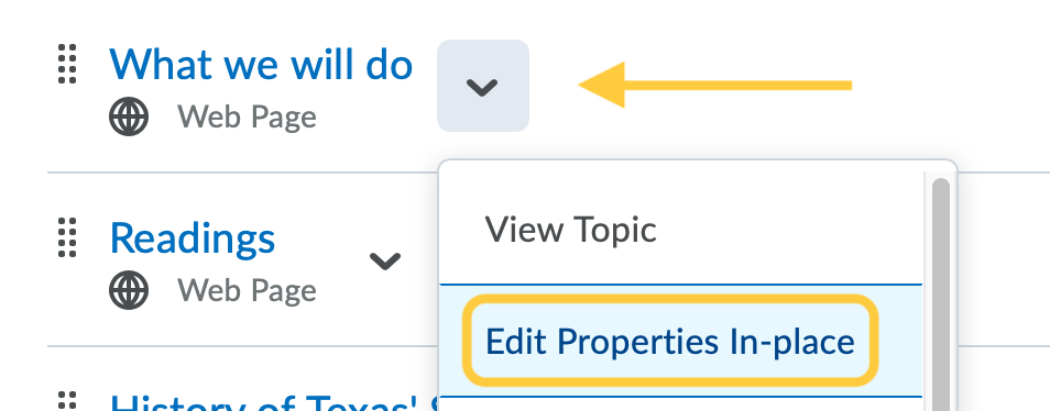 Content Topic Edit Properties In Place