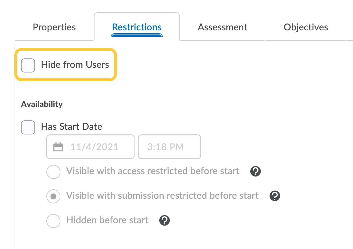 Discussion topic Edit restrictions hide from users