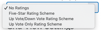 Discussions Rating Scheme Options Settings