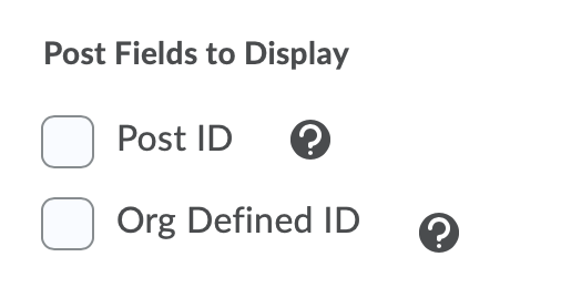 Discussions Settings Post Fields To Display