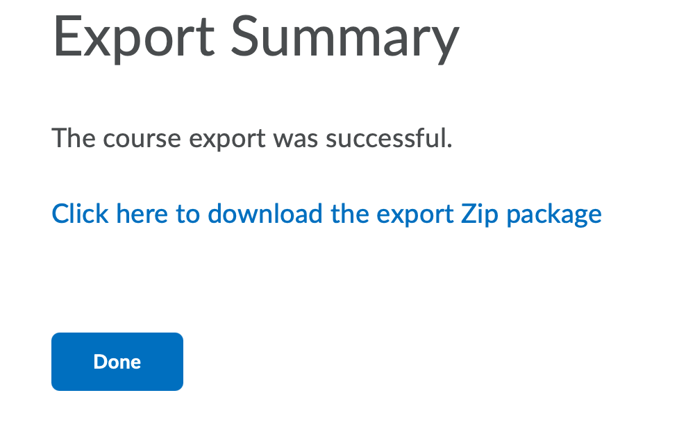 Download Export Zip