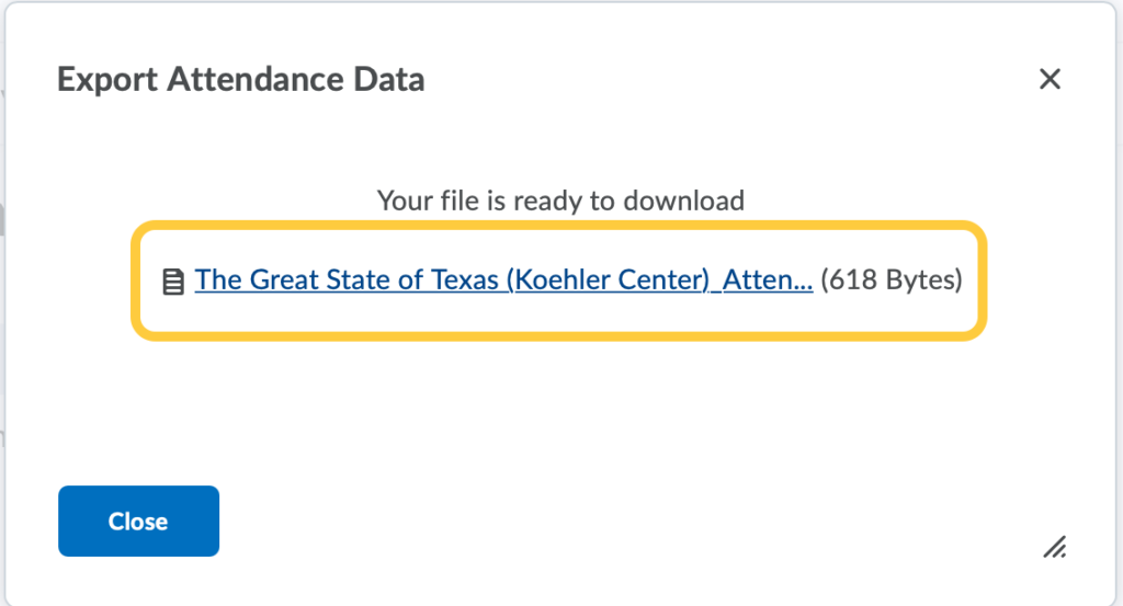 Download Exported Attendance Data