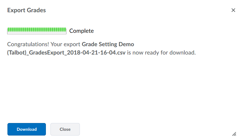 Download Grade Export