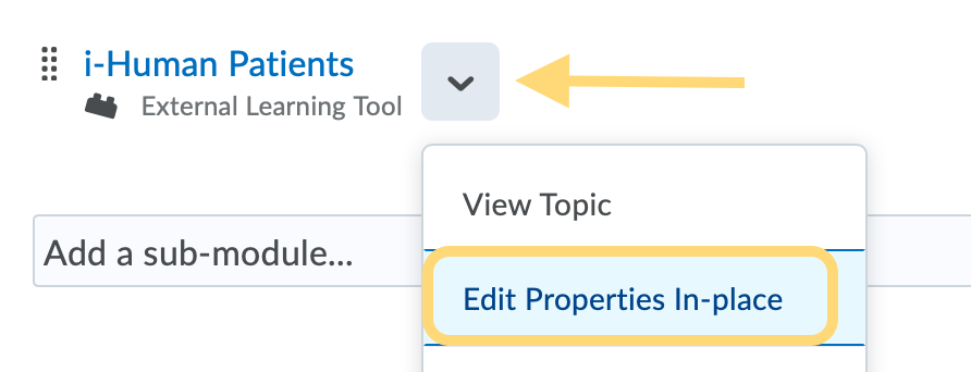 Edit Properties in Place for LTI