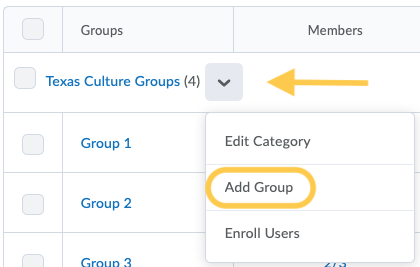 Group Category Add Groups