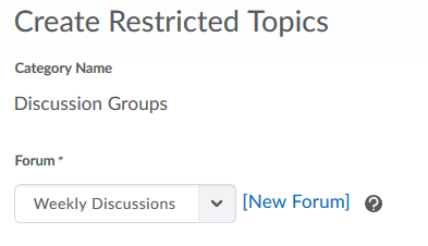 Groups Weekly Discussions
