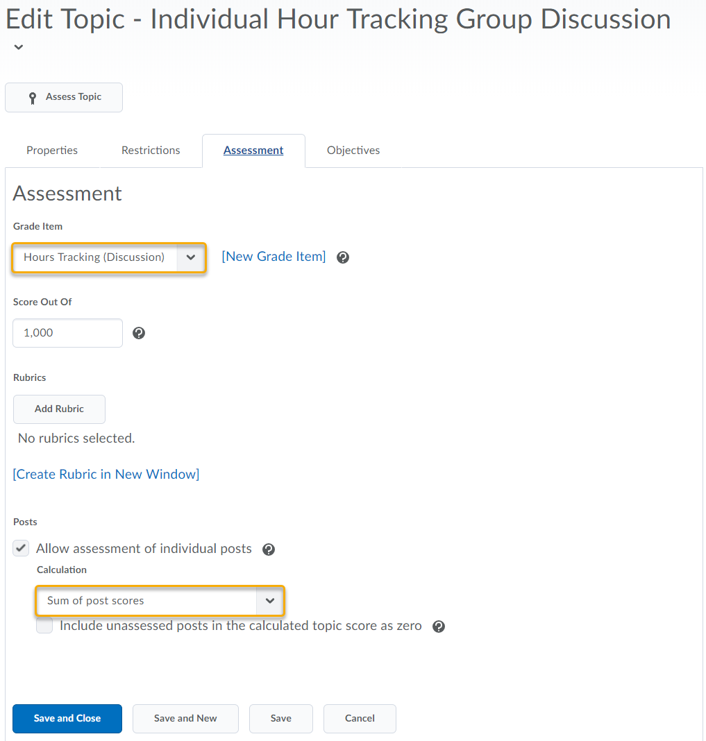 Hours Tracking Discussion Assessment