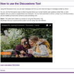 How to Use the Discussions Tool