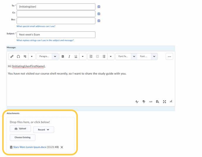 Intelligent Agents Email with Attachment