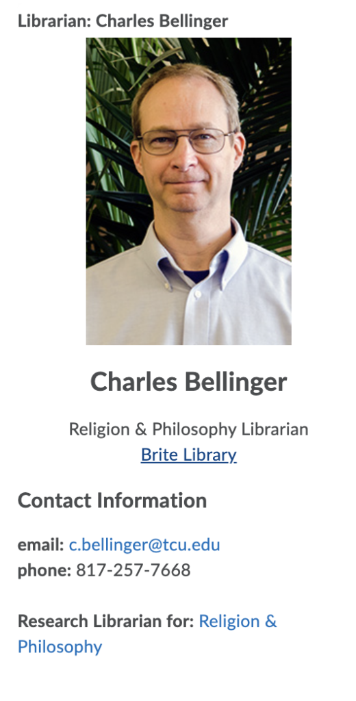 Librarian Charles Bellinger