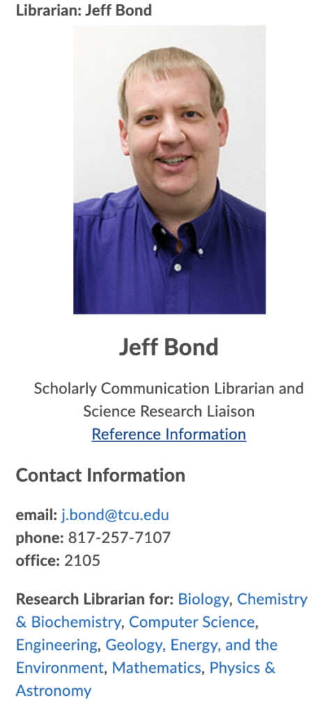Librarian Jeff Bond