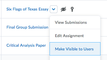 Make Assignment Visible