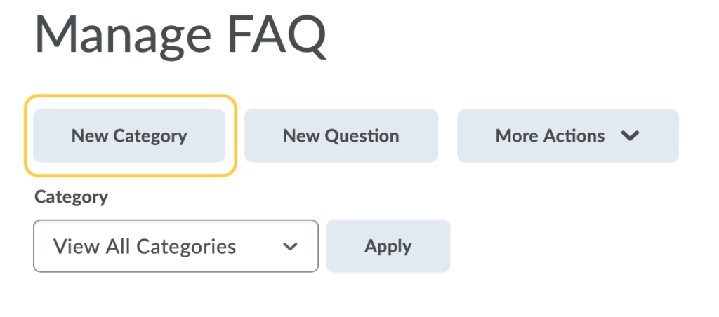 New FAQ Category