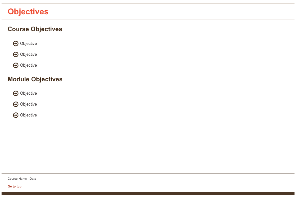 Orange Brown Lines Template Objectives