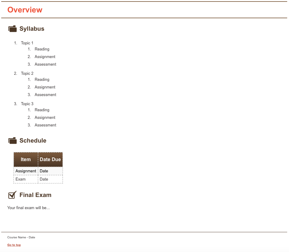 Orange Brown Lines Template Overview