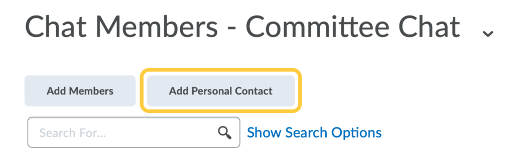 Personal Chat Add Personal Contacts