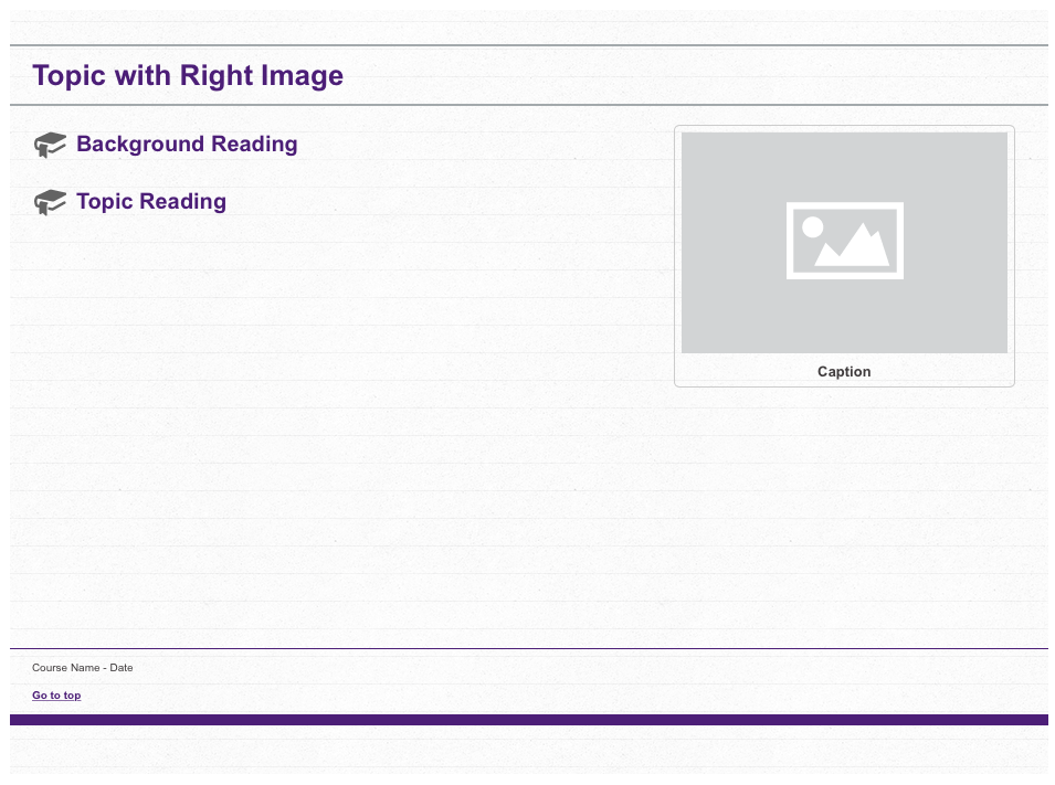 Purple Notebook Template Topic with Right Image
