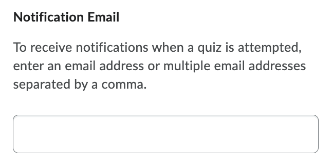 Quiz Notification Email
