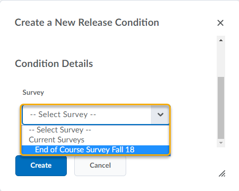 Release Condition Condition Details