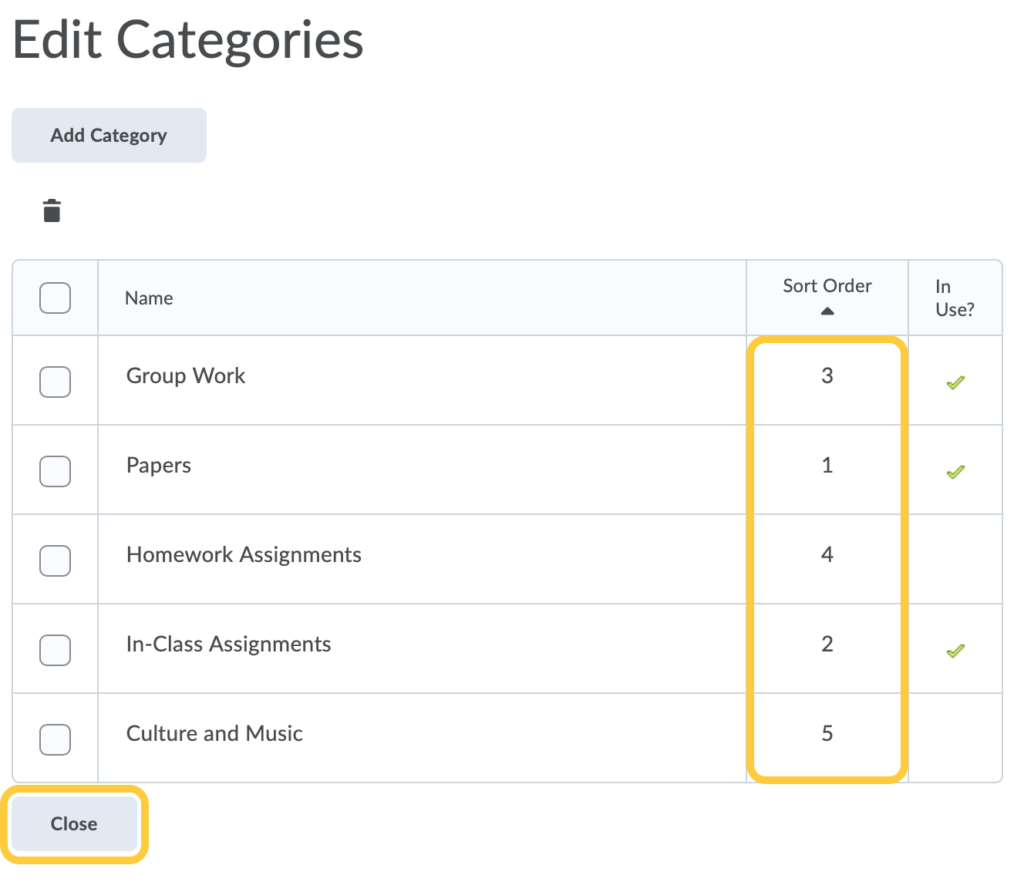 Reordered Assignment Categories