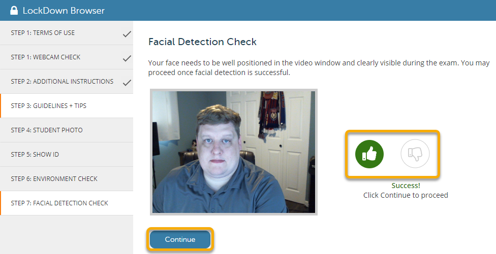 facial detection check