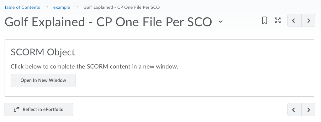 SCORM Object Click Open In new Window