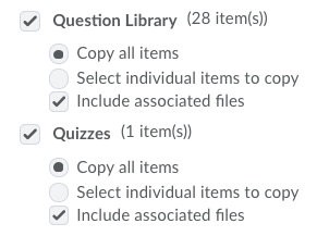 select quizzes and question library