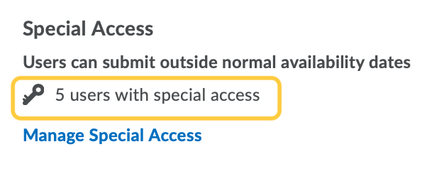 Special Access in Assignments # of users