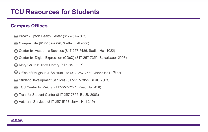 TCU Campus Resources for Students Preview