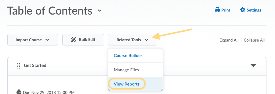 TOC Related Tools View Reports