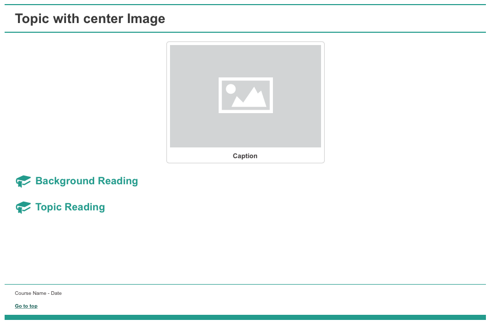 Teal Grey on White Template Topic with Center Image