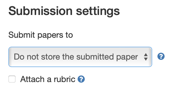 Turnitin submission settings