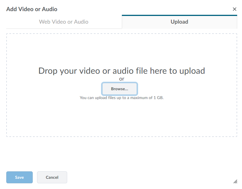 Upload Audio or Video