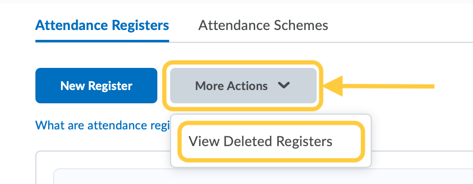 View Deleted Attendance Registers