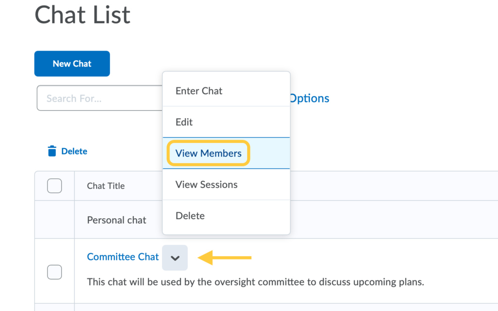 View Personal Chat Members