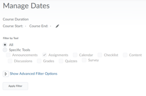 manage dates filters