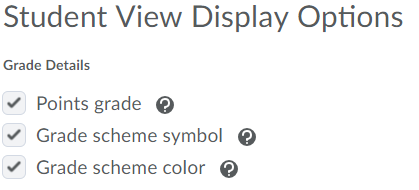 student view display options